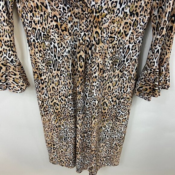 Essentials By Milano Leopard Print Jersey Knit V-Neck Dress, Medium - Picture 12 of 13